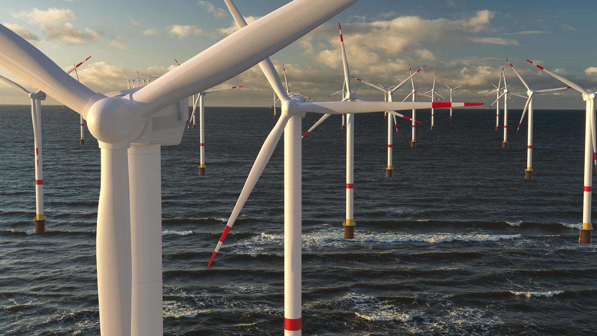 1026 Offshore Wind Turbine in a windfarm