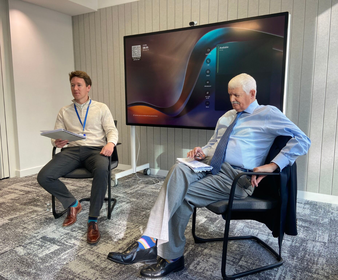 Business leaders delivering an inspiring talk at a DWF Link event.